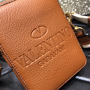 Small VALENTINO Garavani Identity Leather Crossbody Bag Brown 0954 - 4