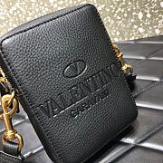 Small VALENTINO Garavani Identity Leather Crossbody Bag Black 0954  - 2