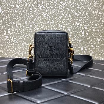 Small VALENTINO Garavani Identity Leather Crossbody Bag Black 0954 