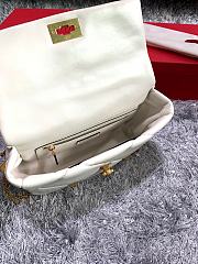 Valentino Roman Stud Large Leather Shoulder Bag White 2060  - 4