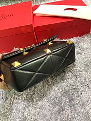 Valentino Roman Stud Large Leather Shoulder Bag Black 2060  - 3