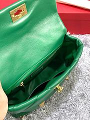 Valentino Roman Stud Large Leather Shoulder Bag Green 2060 - 4
