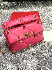 Valentino Roman Stud Large Leather Shoulder Bag Pink 2060 - 6