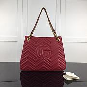 GUCCI GG Marmont Matelassé Shoulder Bag In Red Leather 453569  - 2