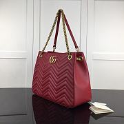 GUCCI GG Marmont Matelassé Shoulder Bag In Red Leather 453569  - 4