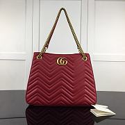GUCCI GG Marmont Matelassé Shoulder Bag In Red Leather 453569  - 1