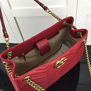 GUCCI GG Marmont Matelassé Shoulder Bag In Red Leather 453569  - 5