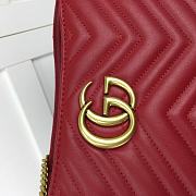 GUCCI GG Marmont Matelassé Shoulder Bag In Red Leather 453569  - 6