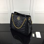 GUCCI GG Marmont Matelassé Shoulder Bag In Black Leather 453569  - 2