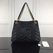 GUCCI GG Marmont Matelassé Shoulder Bag In Black Leather 453569  - 4