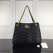 GUCCI GG Marmont Matelassé Shoulder Bag In Black Leather 453569  - 1