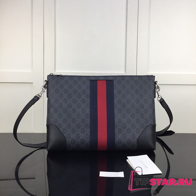 GUCCI GG Supreme Messenger Bag Black 474139  - 1