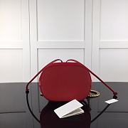 GUCCI GG Marmont Quilted Leather Bucket Bag 525081 Red Suede  - 3