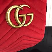 GUCCI GG Marmont Quilted Leather Bucket Bag 525081 Red Suede  - 5