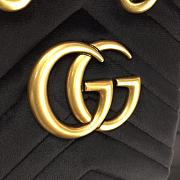 GUCCI GG Marmont Quilted Leather Bucket Bag 525081 Black Suede  - 2