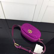 GUCCI GG Marmont Matelasse Belt Bag Purple 476434  - 2