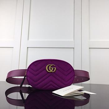 GUCCI GG Marmont Matelasse Belt Bag Purple 476434 