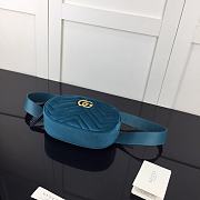 GUCCI GG Marmont Matelasse Belt Bag Blue 476434  - 5