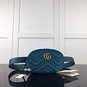 GUCCI GG Marmont Matelasse Belt Bag Blue 476434  - 1