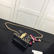 GUCCI Black Leather Sylvie Mini Chain Bag 431666 - 2