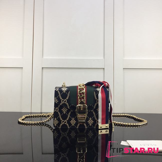 GUCCI Black Leather Sylvie Mini Chain Bag 431666 - 1