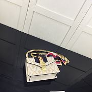 GUCCI White Leather Sylvie Mini Chain Bag 431666  - 4