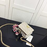 GUCCI White Leather Sylvie Mini Chain Bag 431666  - 2