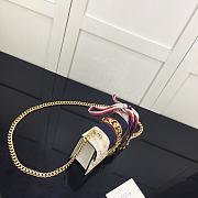 GUCCI White Leather Sylvie Mini Chain Bag 431666  - 3