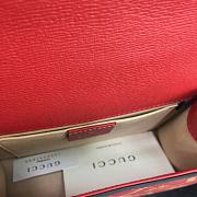 GUCCI Red Leather Sylvie Mini Chain Bag 431666  - 5