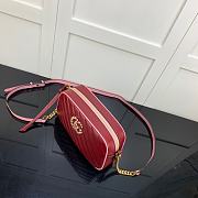 GUCCI GG Marmont Shoulder Bag Red Leather Purse 447632 - 2