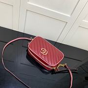 GUCCI GG Marmont Shoulder Bag Red Leather Purse 447632 - 3