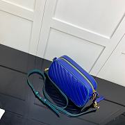 GUCCI GG Marmont Shoulder Bag Blue Leather Purse 447632 - 6