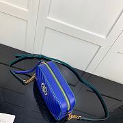 GUCCI GG Marmont Shoulder Bag Blue Leather Purse 447632 - 5