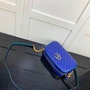 GUCCI GG Marmont Shoulder Bag Blue Leather Purse 447632 - 4