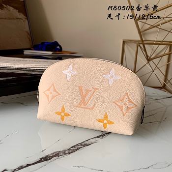 LV Cosmetic Pouch Monogram Empreinte Leather Beige M80502 