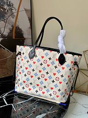 LV Game On Neverfull MM M57462 White Size 31 x 28 x 14 cm - 5
