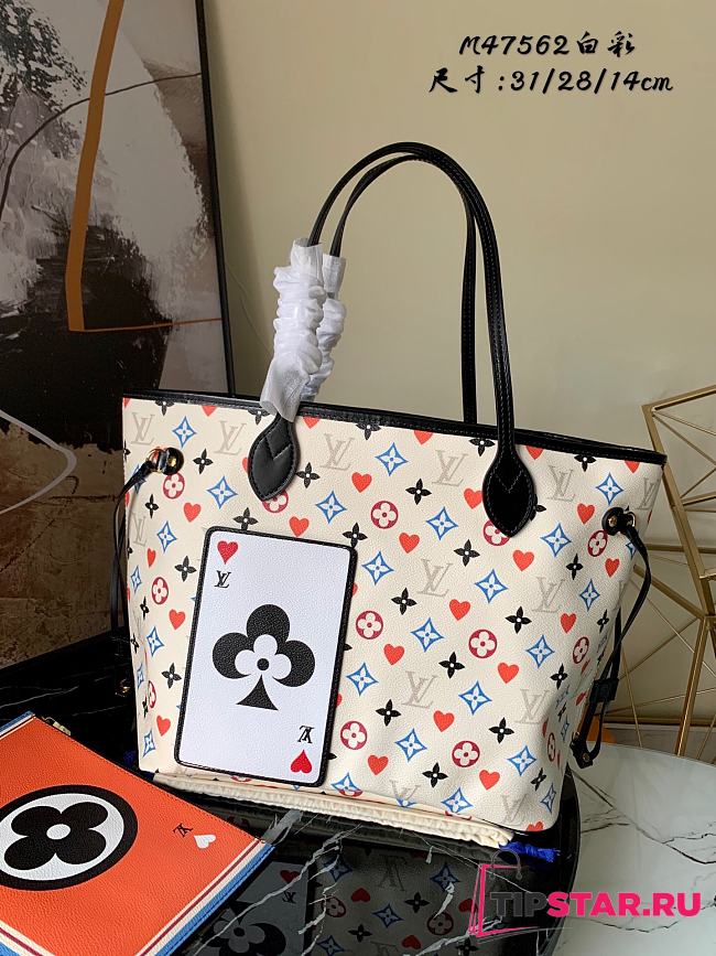 LV Game On Neverfull MM M57462 White Size 31 x 28 x 14 cm - 1