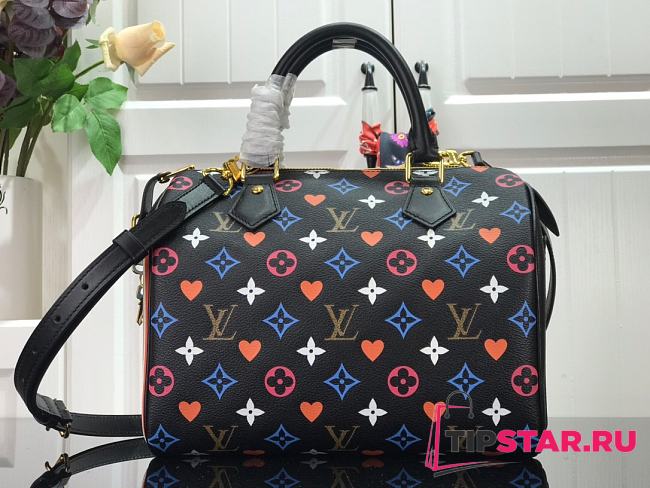 LV Game On Speedy Bandoulière 25 Autres Toiles Monogram in Black M57466  - 1