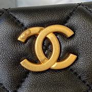 Chanel Lambskin Clutch Top Handle Bag with Pearl Handle AS2609 Black 2021  - 2