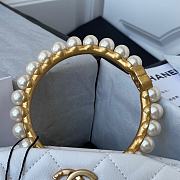 Chanel Lambskin Clutch Top Handle Bag with Pearl Handle AS2609 White 2021  - 3