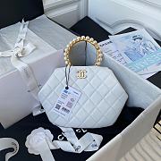 Chanel Lambskin Clutch Top Handle Bag with Pearl Handle AS2609 White 2021  - 1