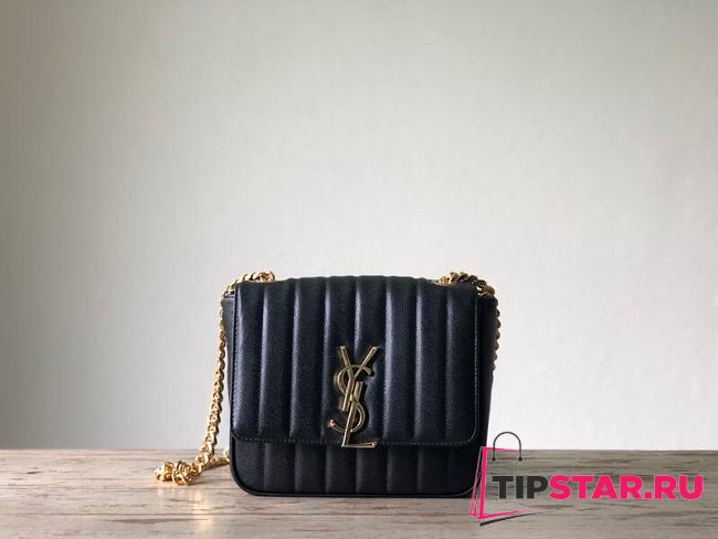 YSL Saint Laurent Large Vicky Bag in Patent Leather 532595 Black - 1
