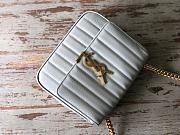 YSL Saint Laurent Large Vicky Bag in Patent Leather 532595 Gray  - 4