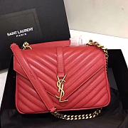 YSL Saint Laurent Medium Collège Bag 392737 Red Gold  - 1