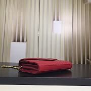 YSL Monogram V-Flap Large Tri-Quilt Envelope Chain Shoulder Bag 360450 Red  - 2