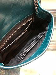 YSL Quilted Crinkle Leather Niki Baby Bag Turquoise - 4