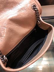 YSL Quilted Crinkle Leather Niki Baby Bag Apricot - 5