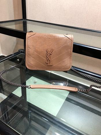 YSL Quilted Crinkle Leather Niki Baby Bag Apricot