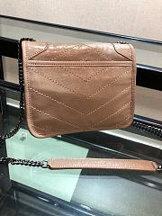 YSL Quilted Crinkle Leather Niki Baby Bag Apricot - 4