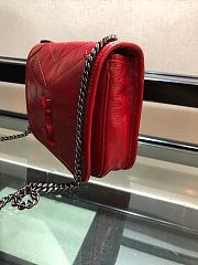 YSL Quilted Crinkle Leather Niki Baby Bag Scarlet  - 6